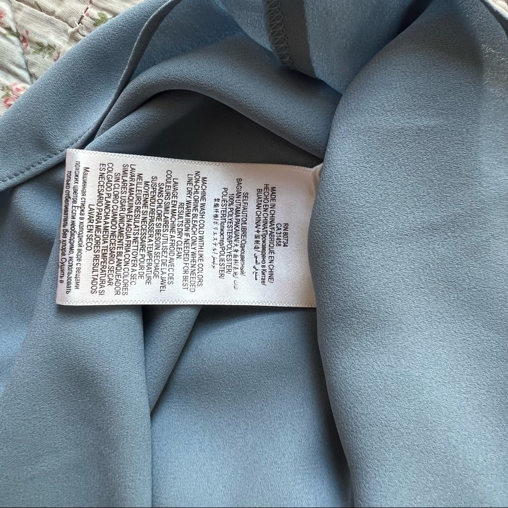 BCBGMaxAzria SHADOW BLUELORIELLE ASYMMETRICAL DRAPE TOP Size S - Picture 13 of 13